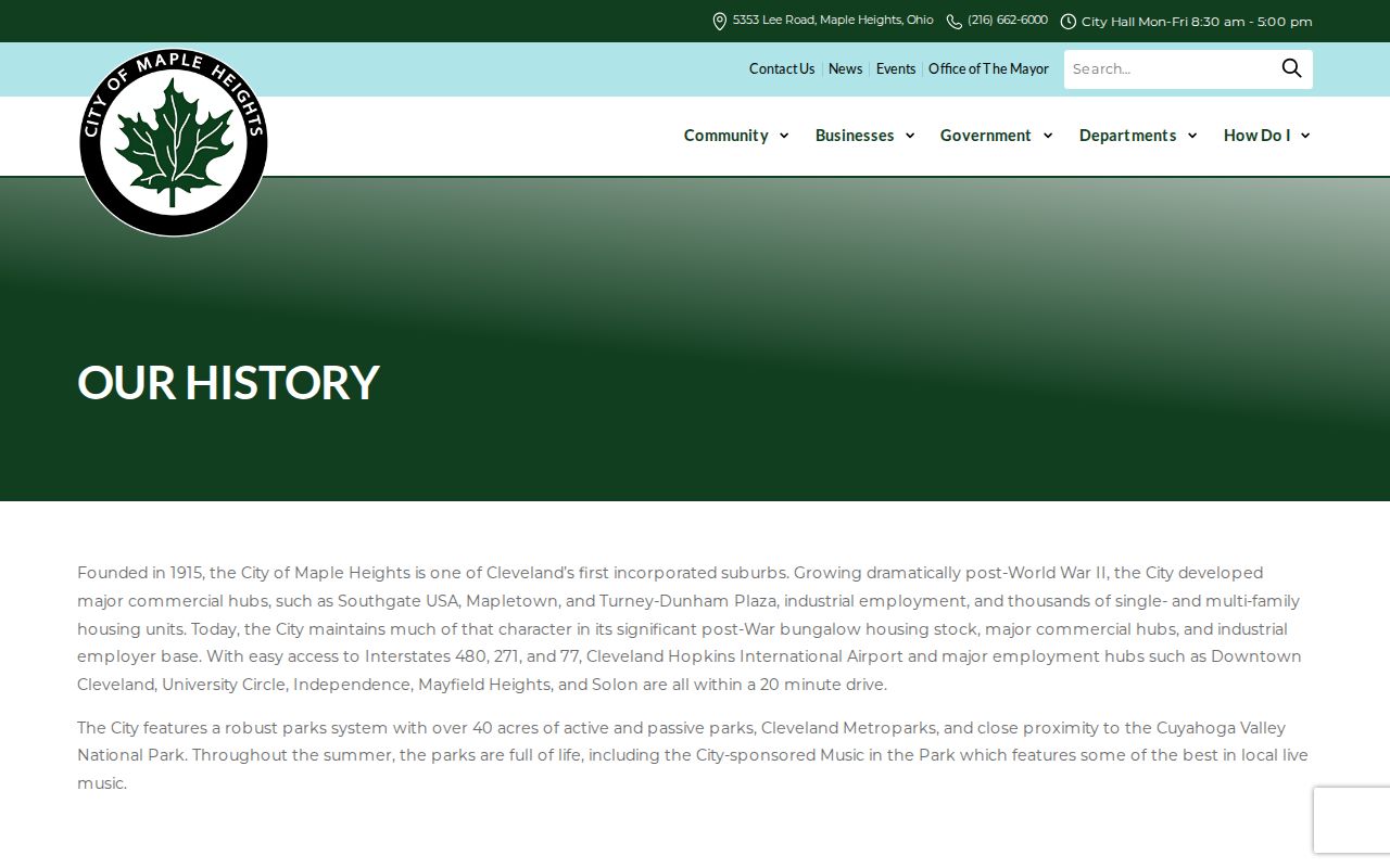 Maple Heights city-directory historical timeline and local research context