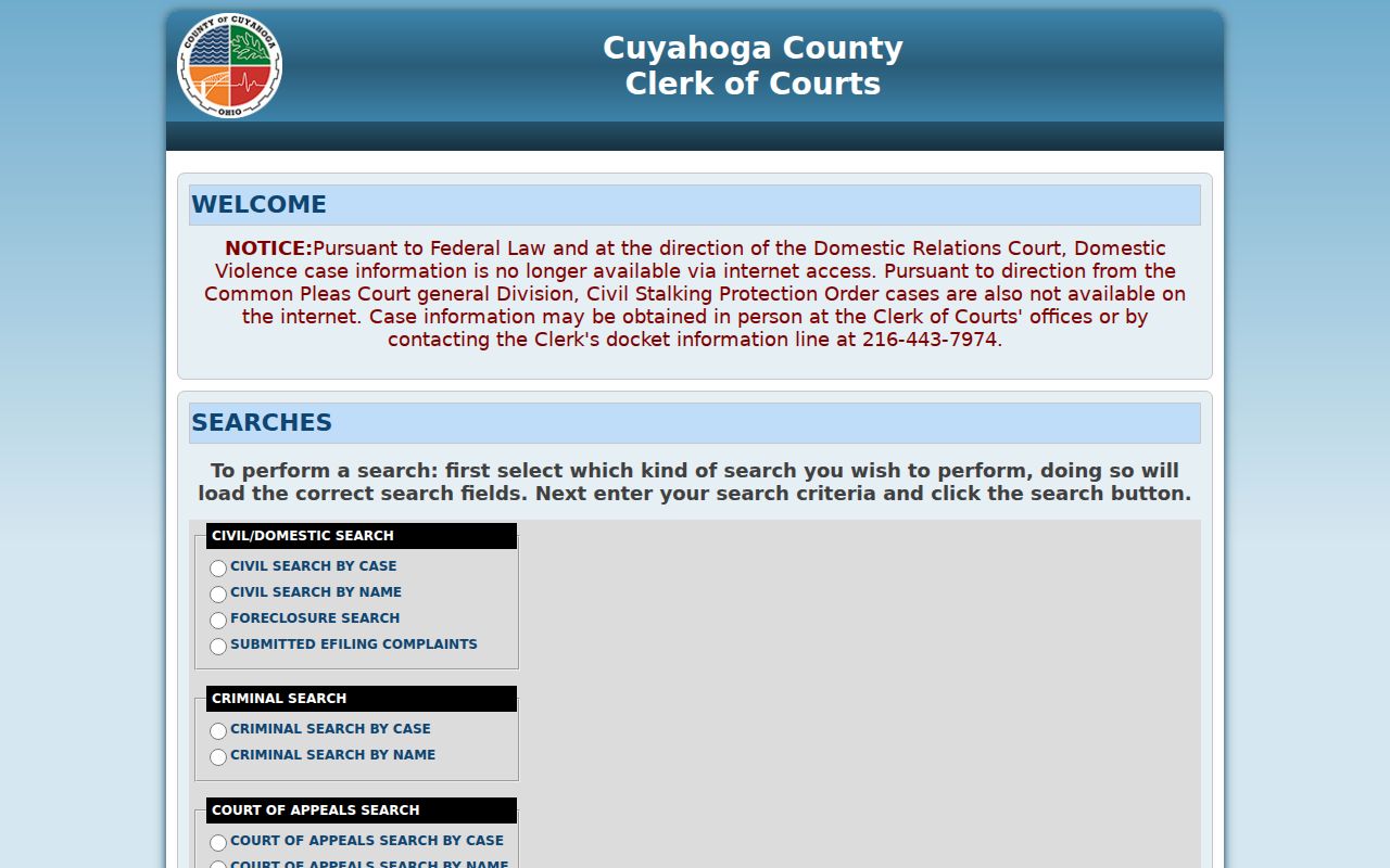Maple Heights resident records Common Pleas case search