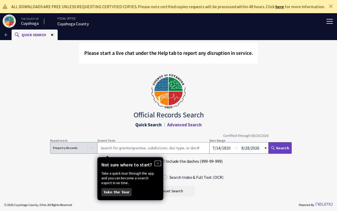 Maple Heights residents directory Cuyahoga official records search